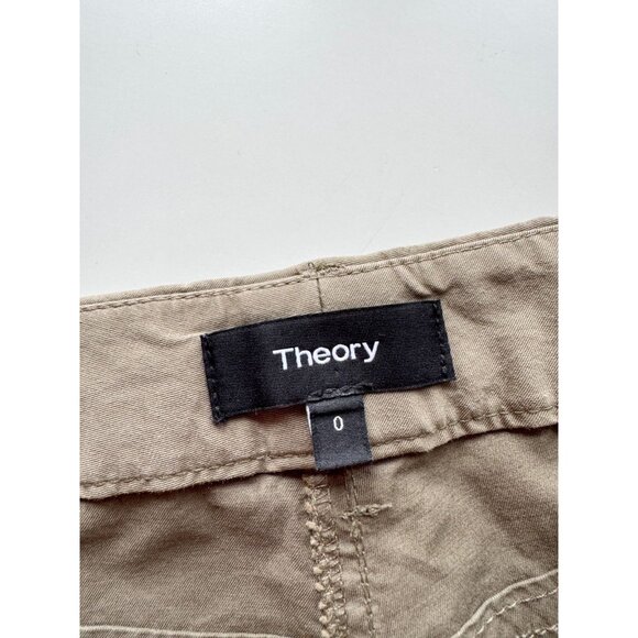 THEORY Avla Olive Green Stretch Cotton Twill Cropped New Chino Pants, Size 0 - Picture 12 of 14